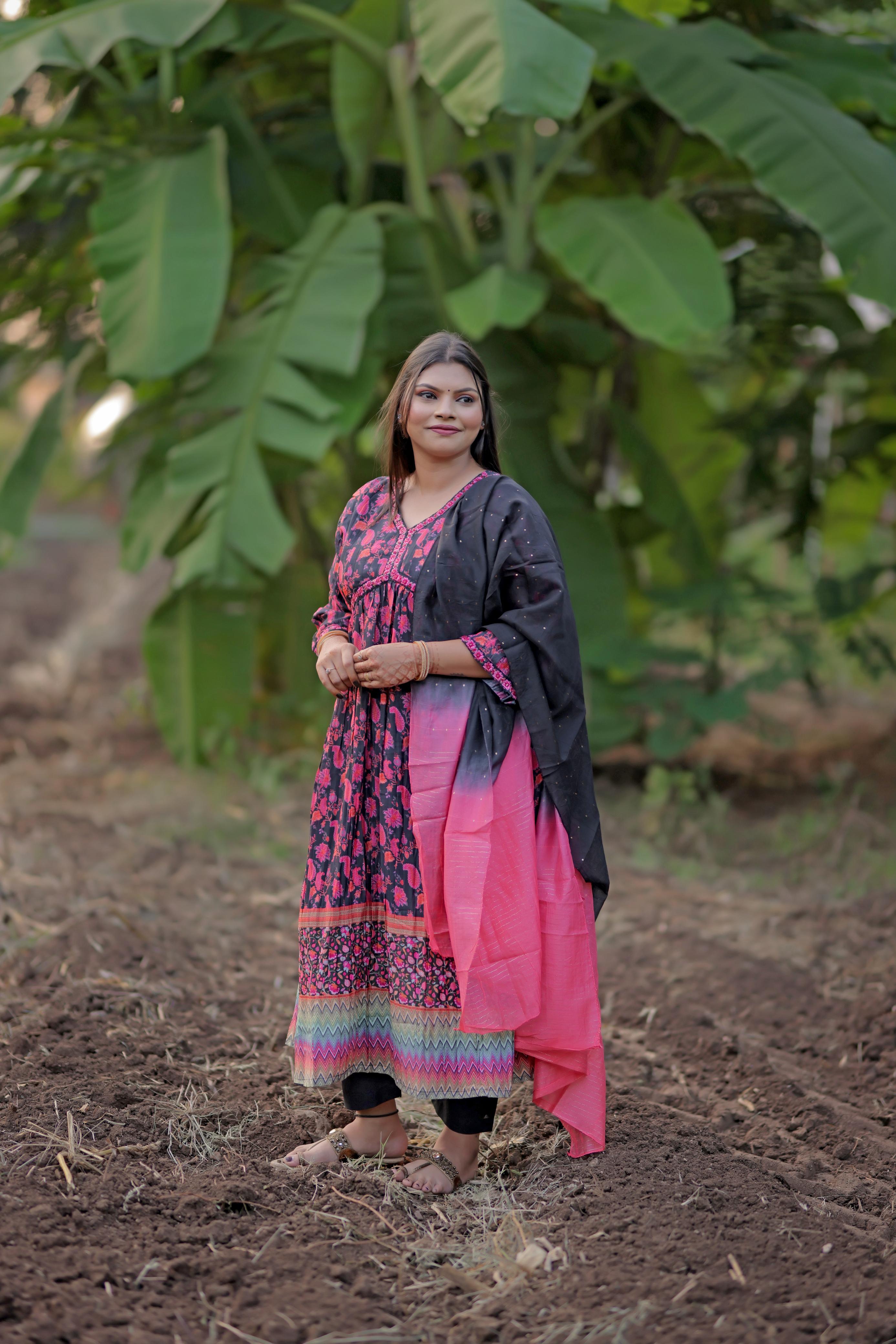 Flared Anarkali Bloom Kurta Set