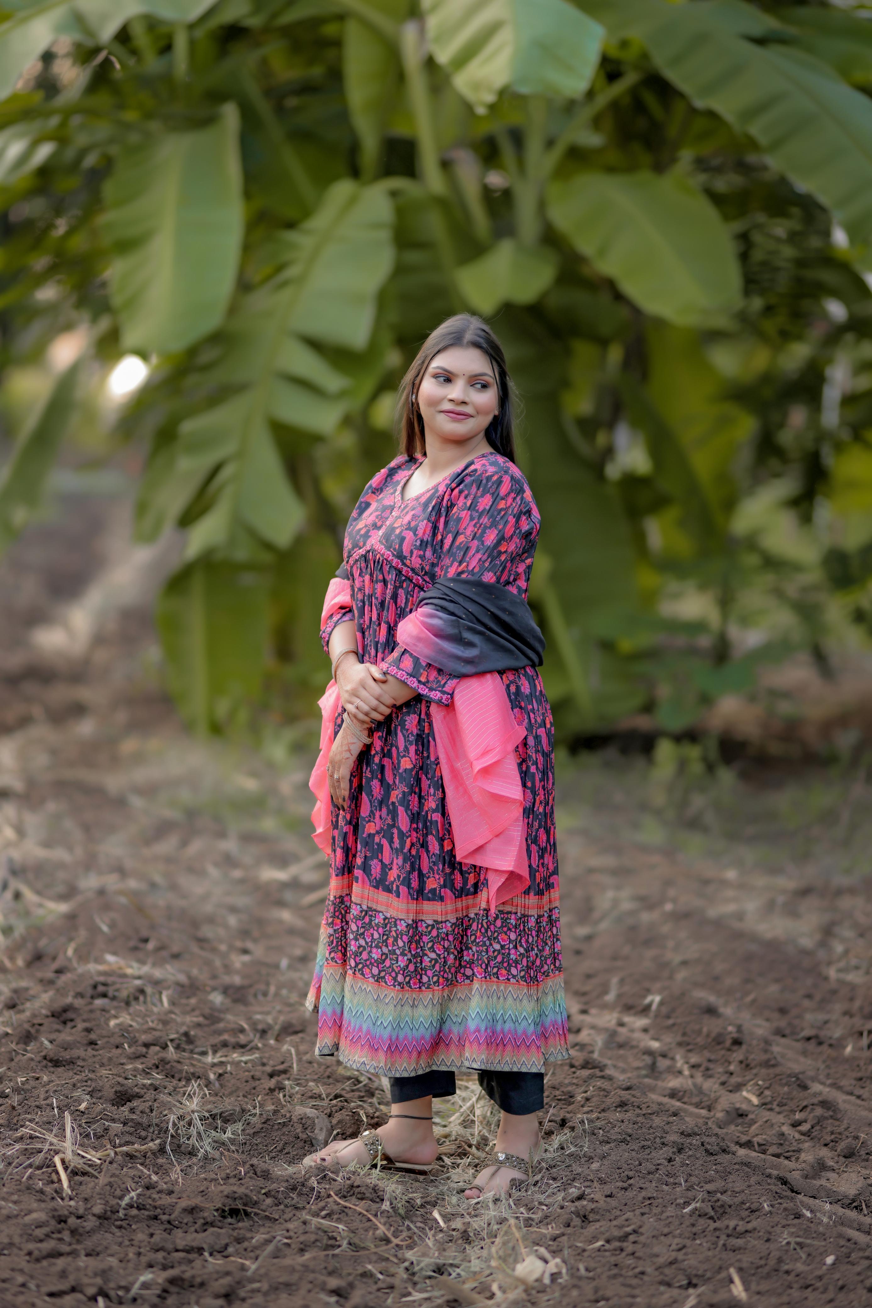 Flared Anarkali Bloom Kurta Set