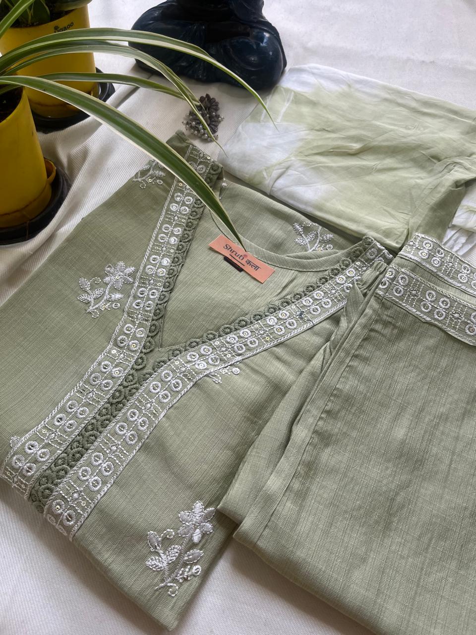 Elegant 3-Piece Kurta Sets with Embroidered Detailing