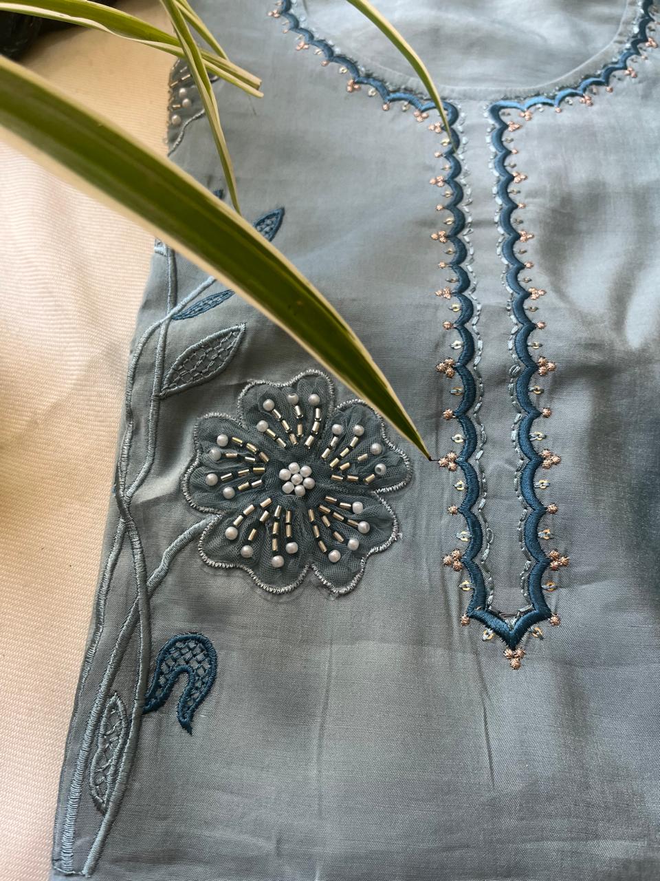 Graceful Sky Blue Suit Set