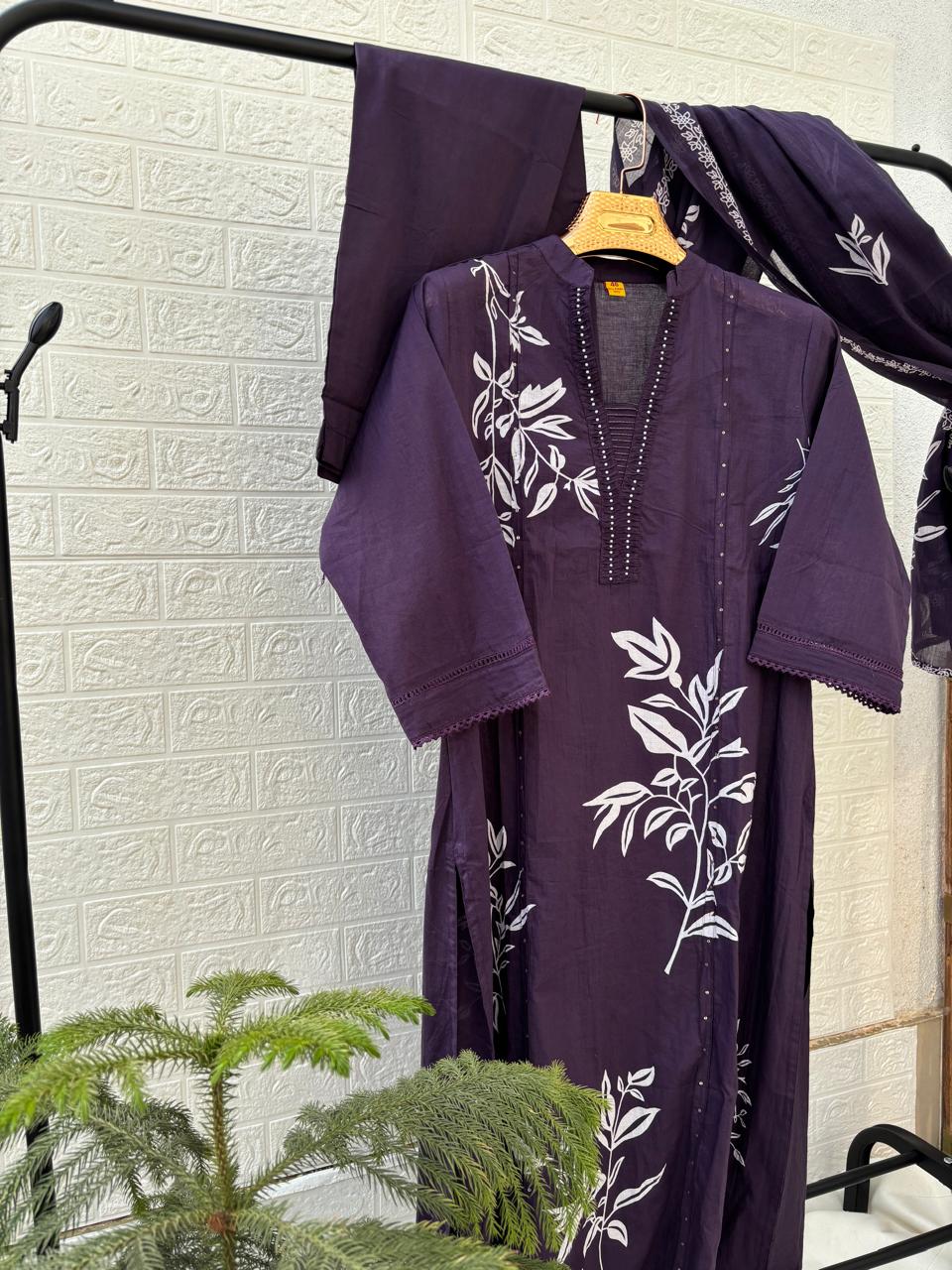 Purple Kurta Set with Dupatta