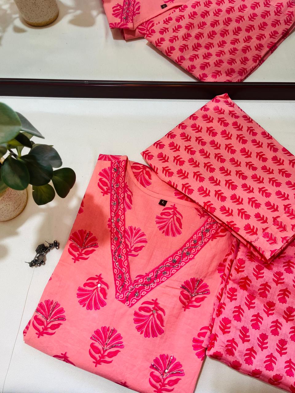 Pink 3 Piece Kurta Set