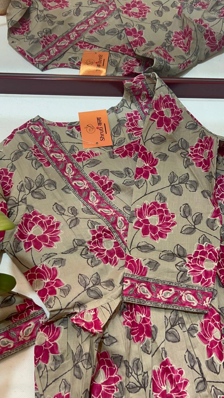 Flared Floral Printed Short Kurta – Chic & Stylish