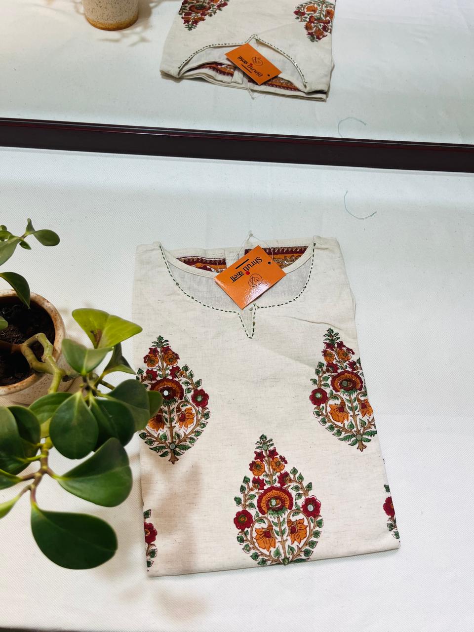 Elegant Handcrafted Embroidered Short Top – Timeless Ethnic Charm