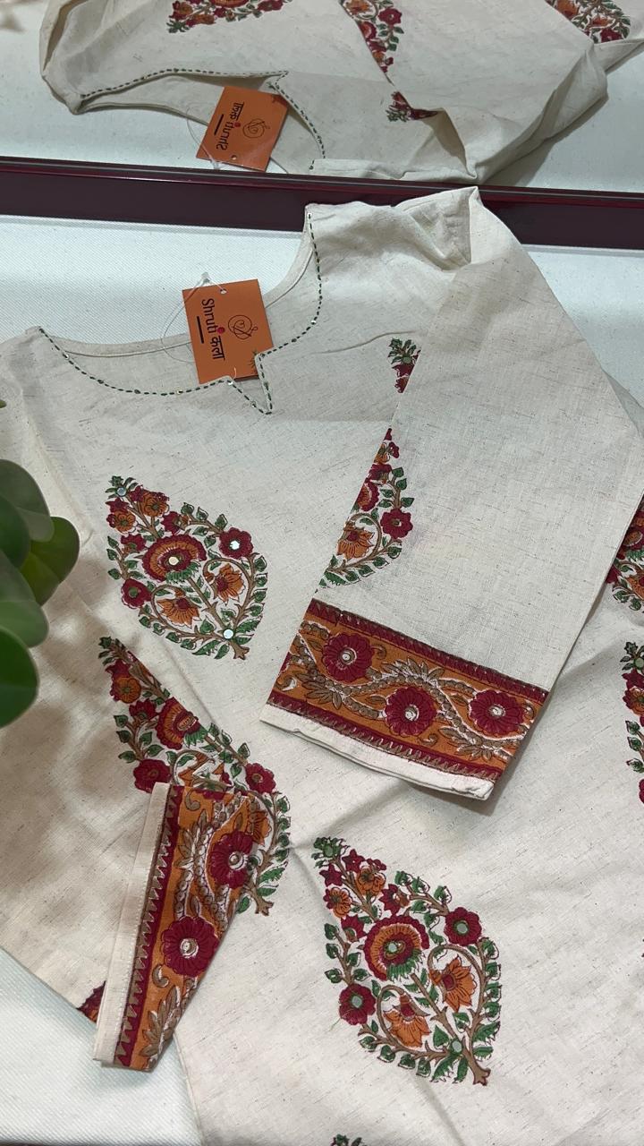 Elegant Handcrafted Embroidered Short Top – Timeless Ethnic Charm
