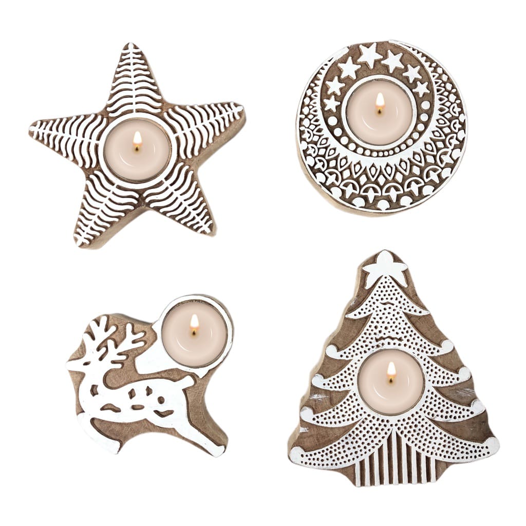 Wooden Dye Cut Candle Holders ; Custom made designs available 