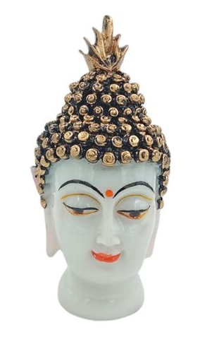 Decorative Marble Procelean Buddha Head Statue