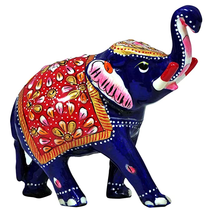 Decorative Elephant I Elephant Showpiece Economic Decorative Showpiece (Multicolor)