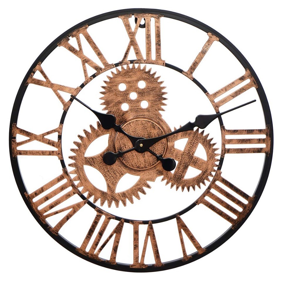 Handmade Antique Finish Metal Vintage Gear Wall Clock