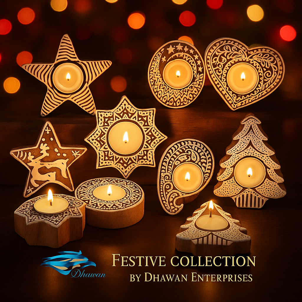 Wooden Dye Cut Candle Holders ; Custom made designs available