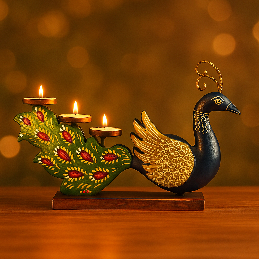 Peacock Candle Holder