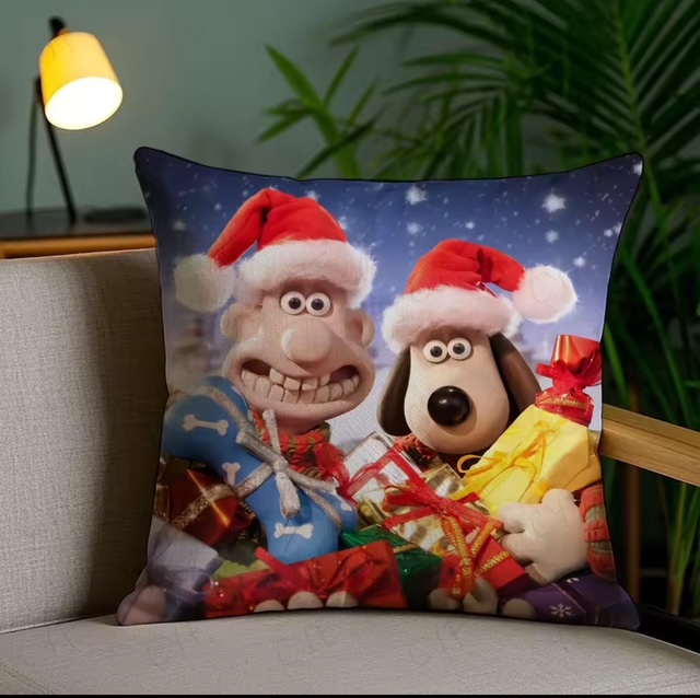 Wallace and Gromit Christmas present Pillow