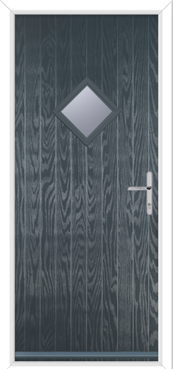 Short Composite Door: Diamond Glass with Chrome Hardware