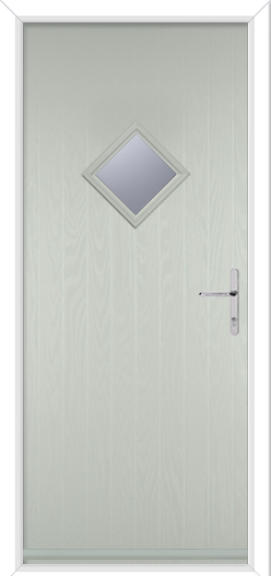 Short Composite Door: Diamond Glass with Chrome Hardware
