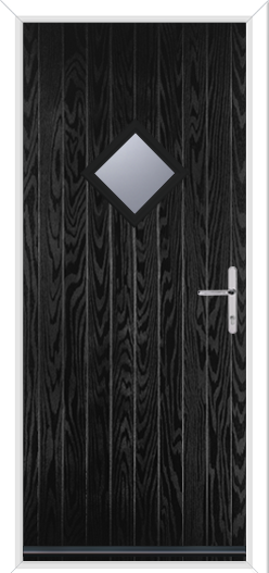 Short Composite Door: Diamond Glass with Chrome Hardware
