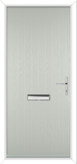 Solid Short Composite Door: Cottage Style with Chrome Hardware