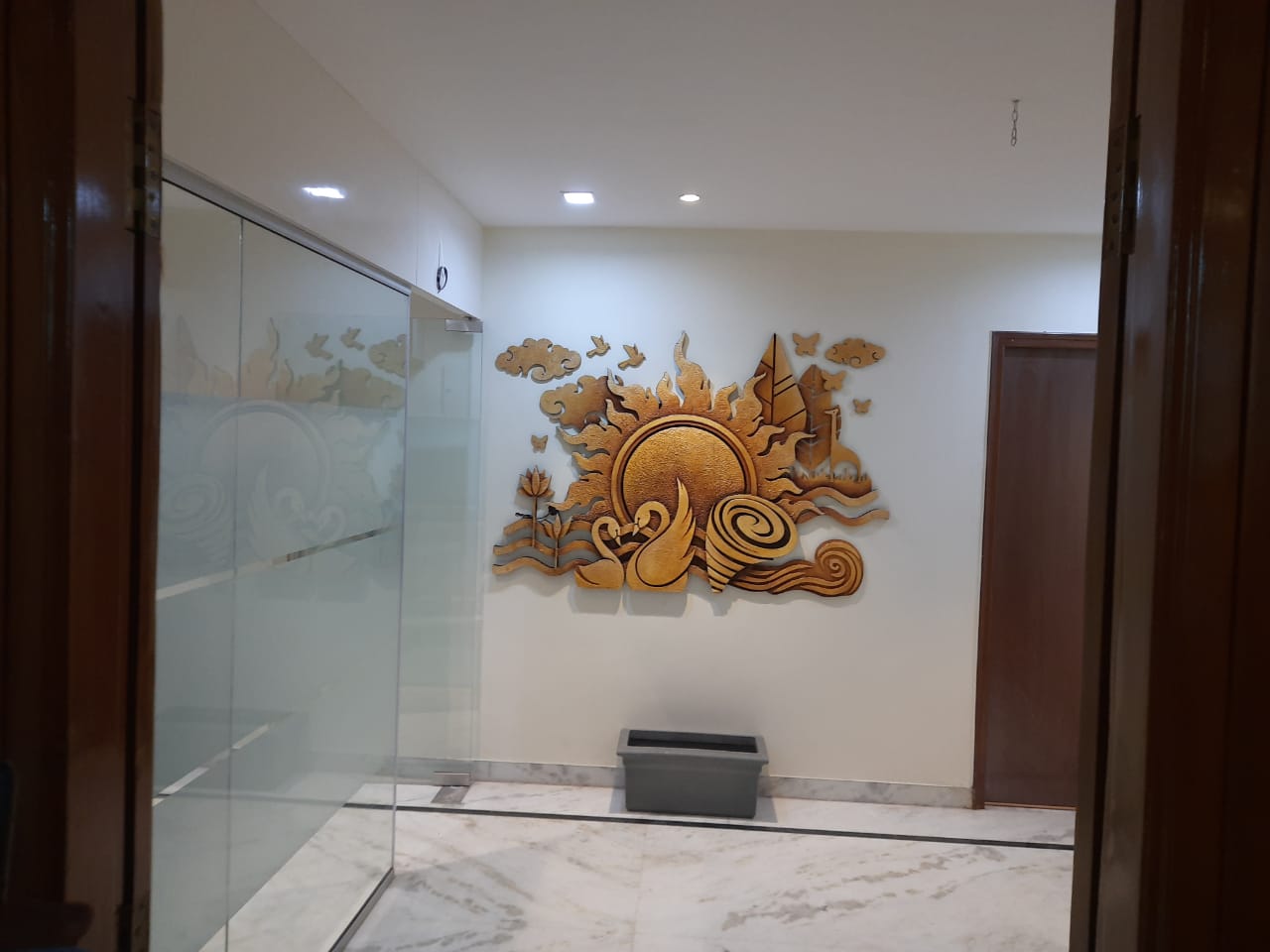 7ft x 5ft Five Elements Mixed Media Mural for Interior Wall