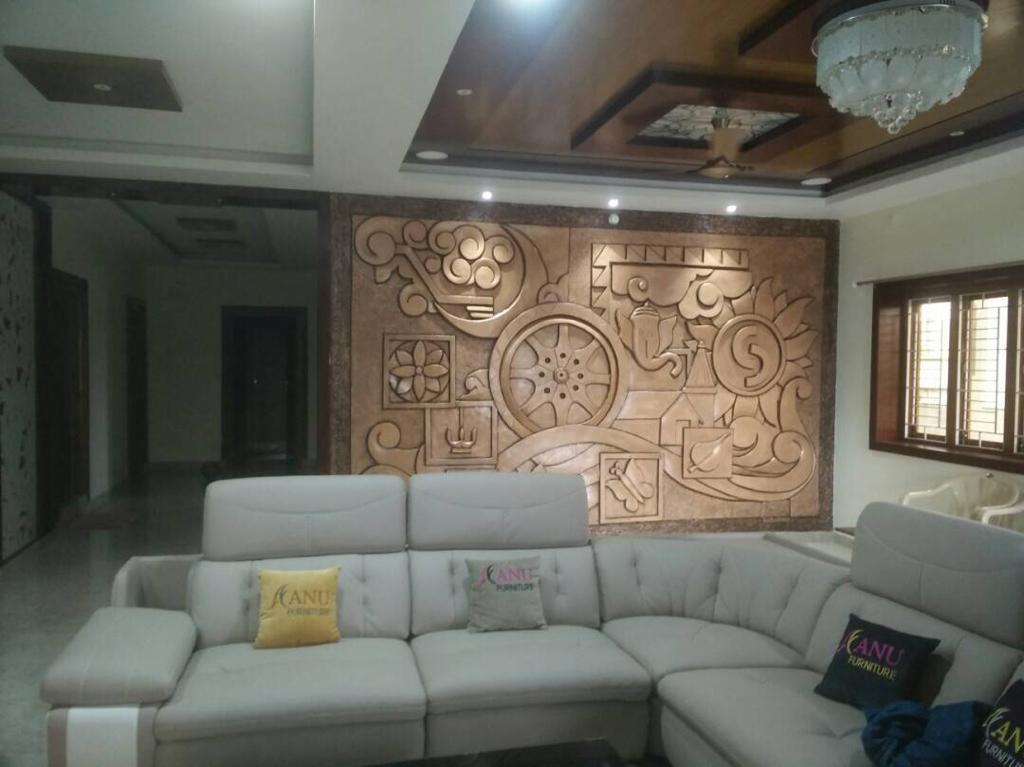 8ft x 12ft Cement Mural Abstract Nature - Onsite Job