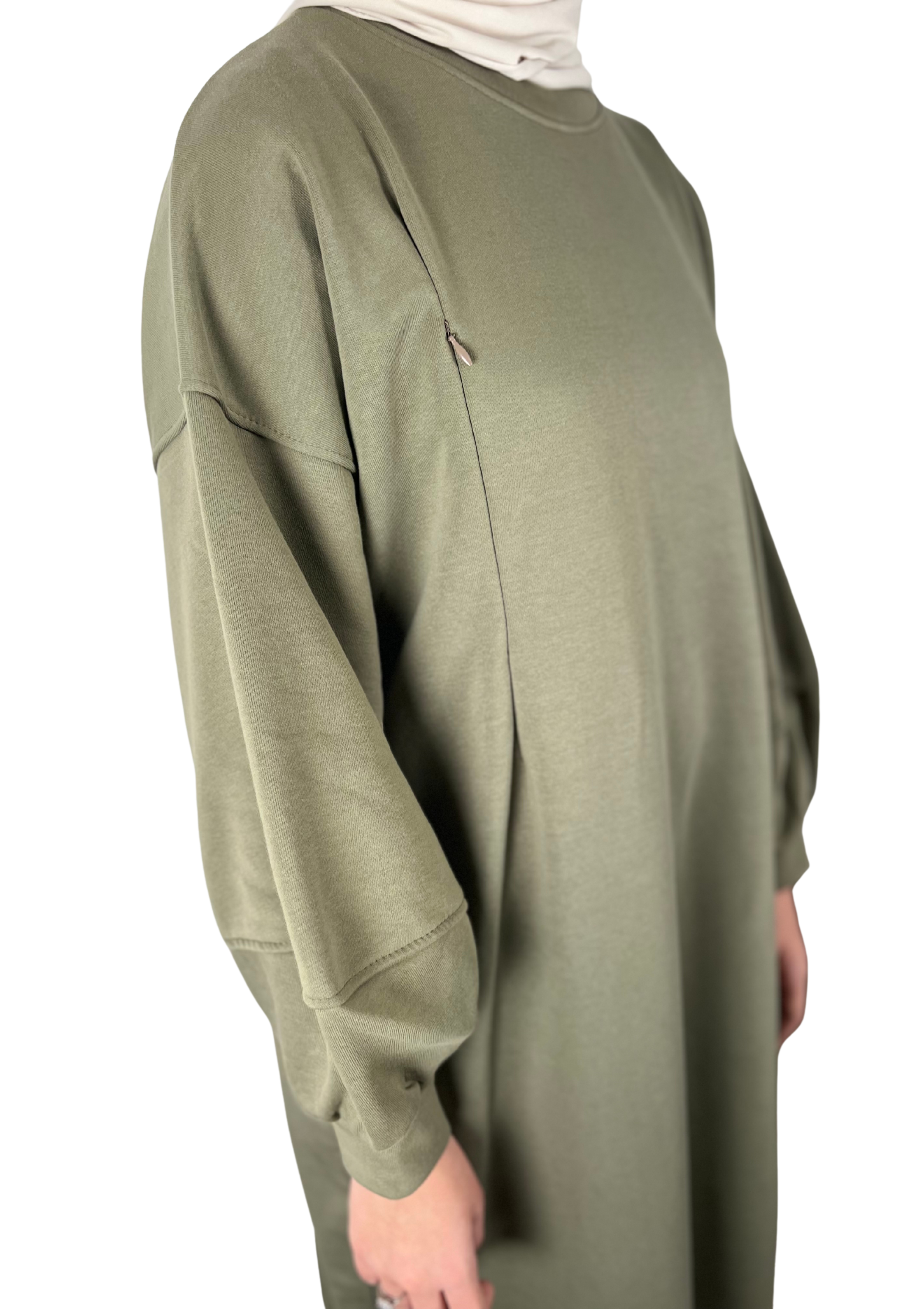 ROBE PULL D'ALLAITEMENT KAKI