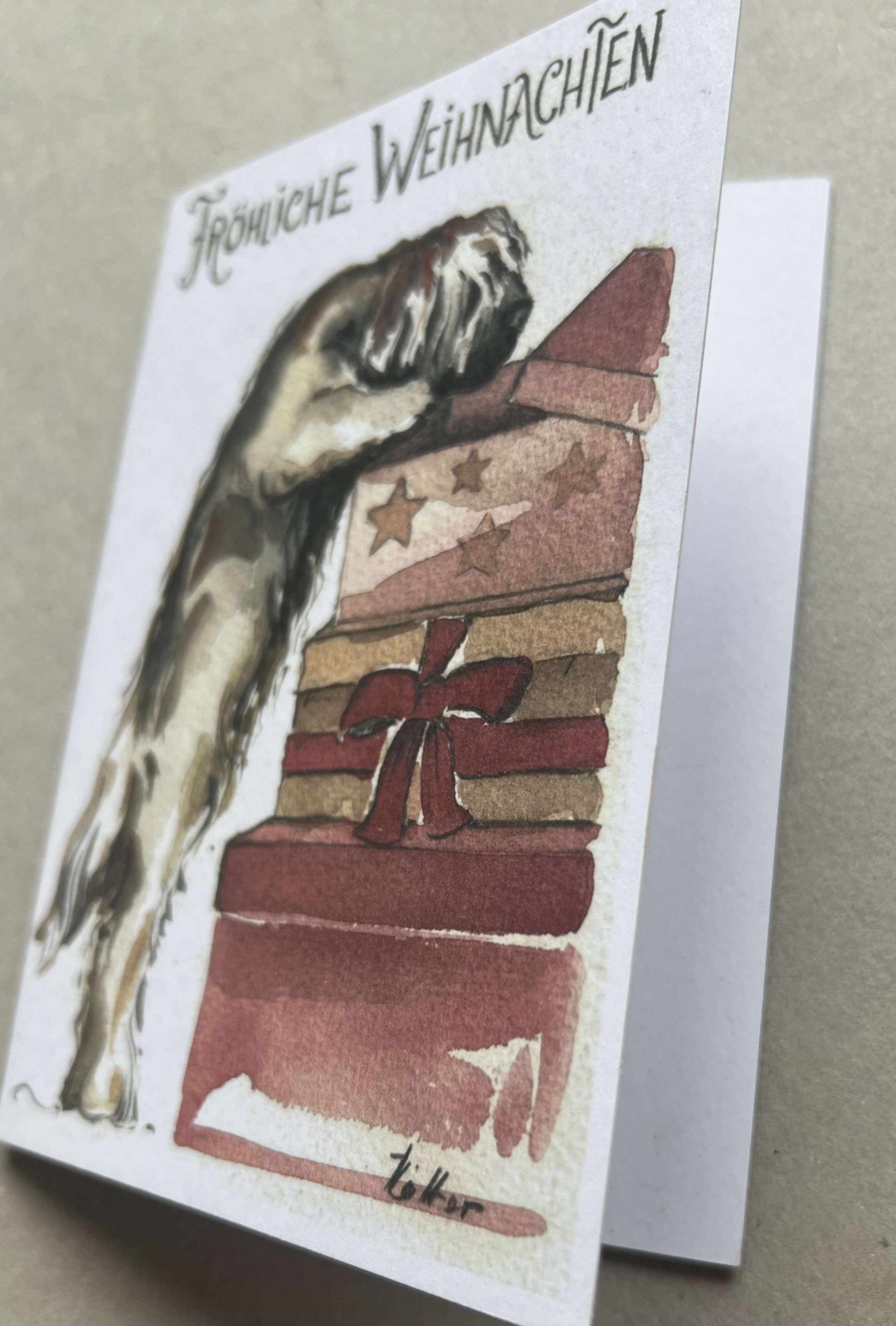 3 Weihnachtskarten mit Hundemotiv 9 € inkl.Versand nach Deutschland
