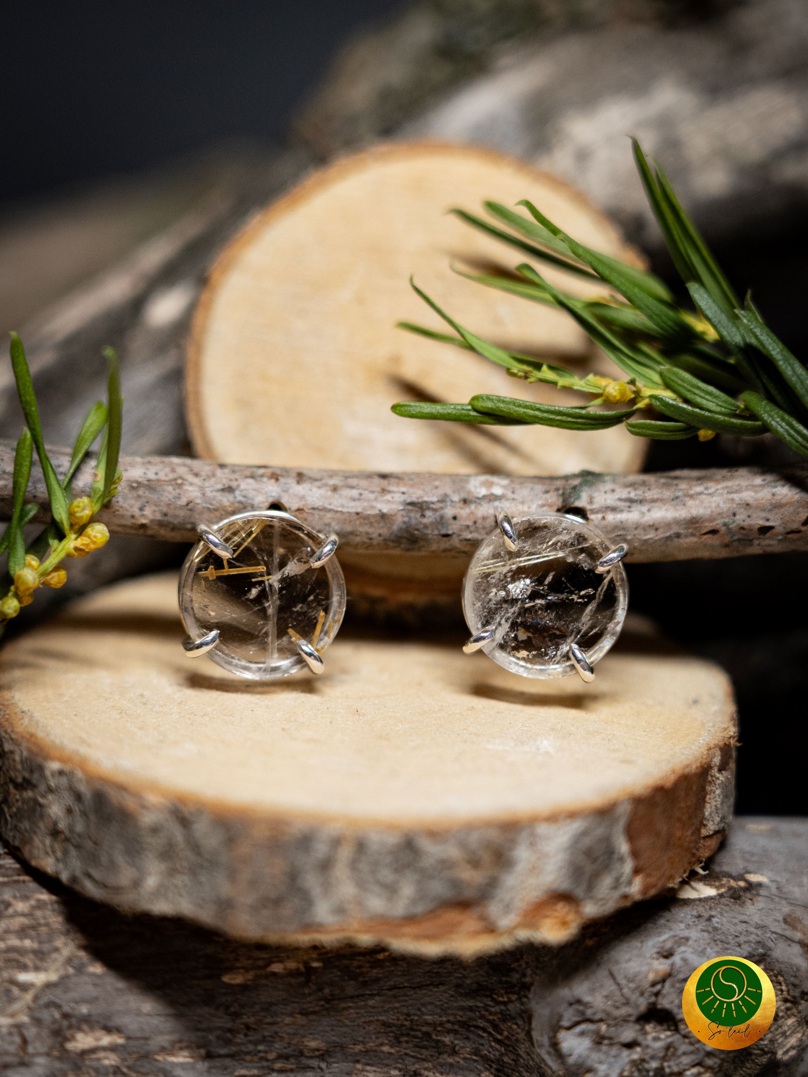 Boucles d'oreilles Quartz rutile