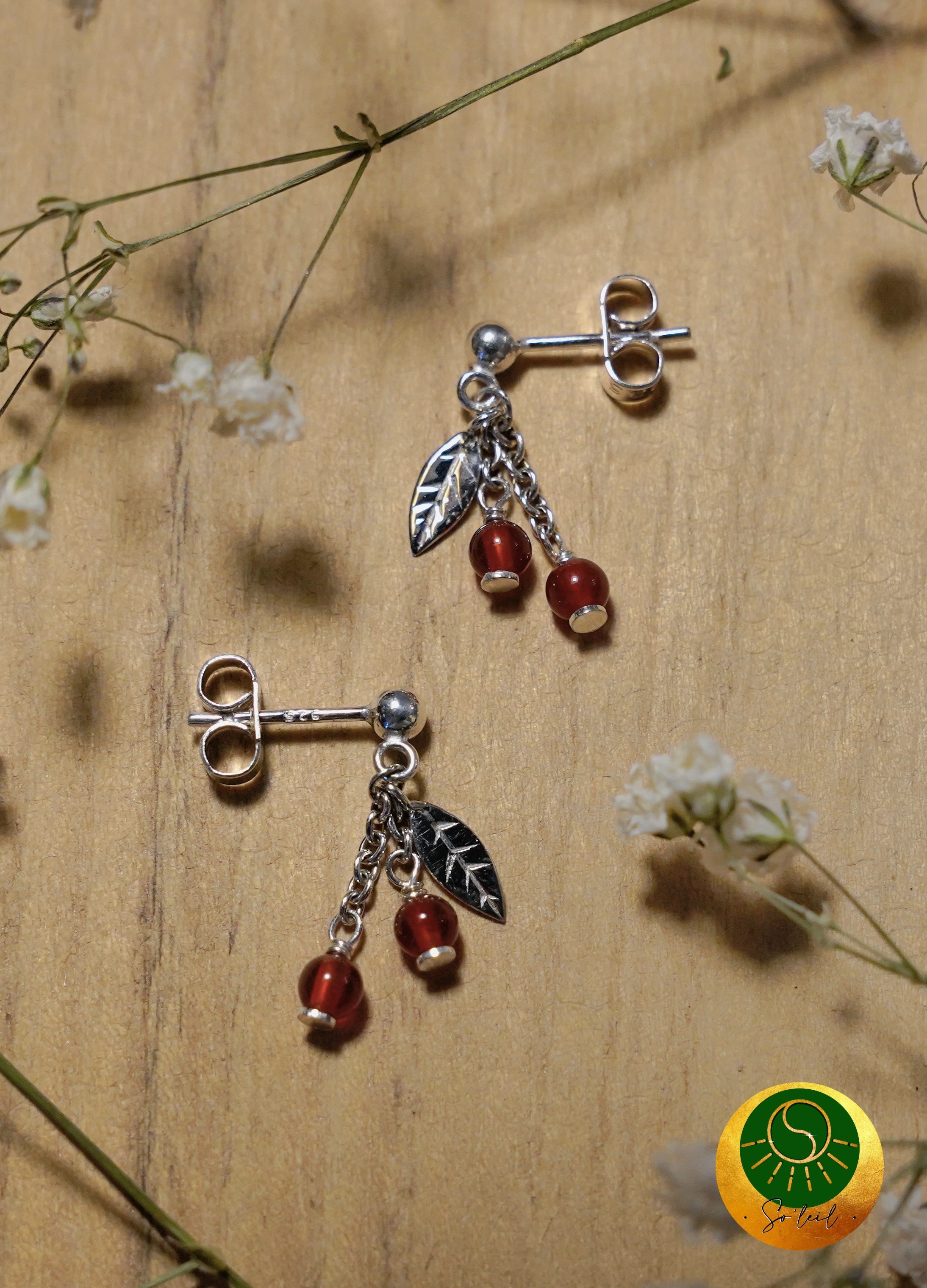 Boucles d'oreilles cerise