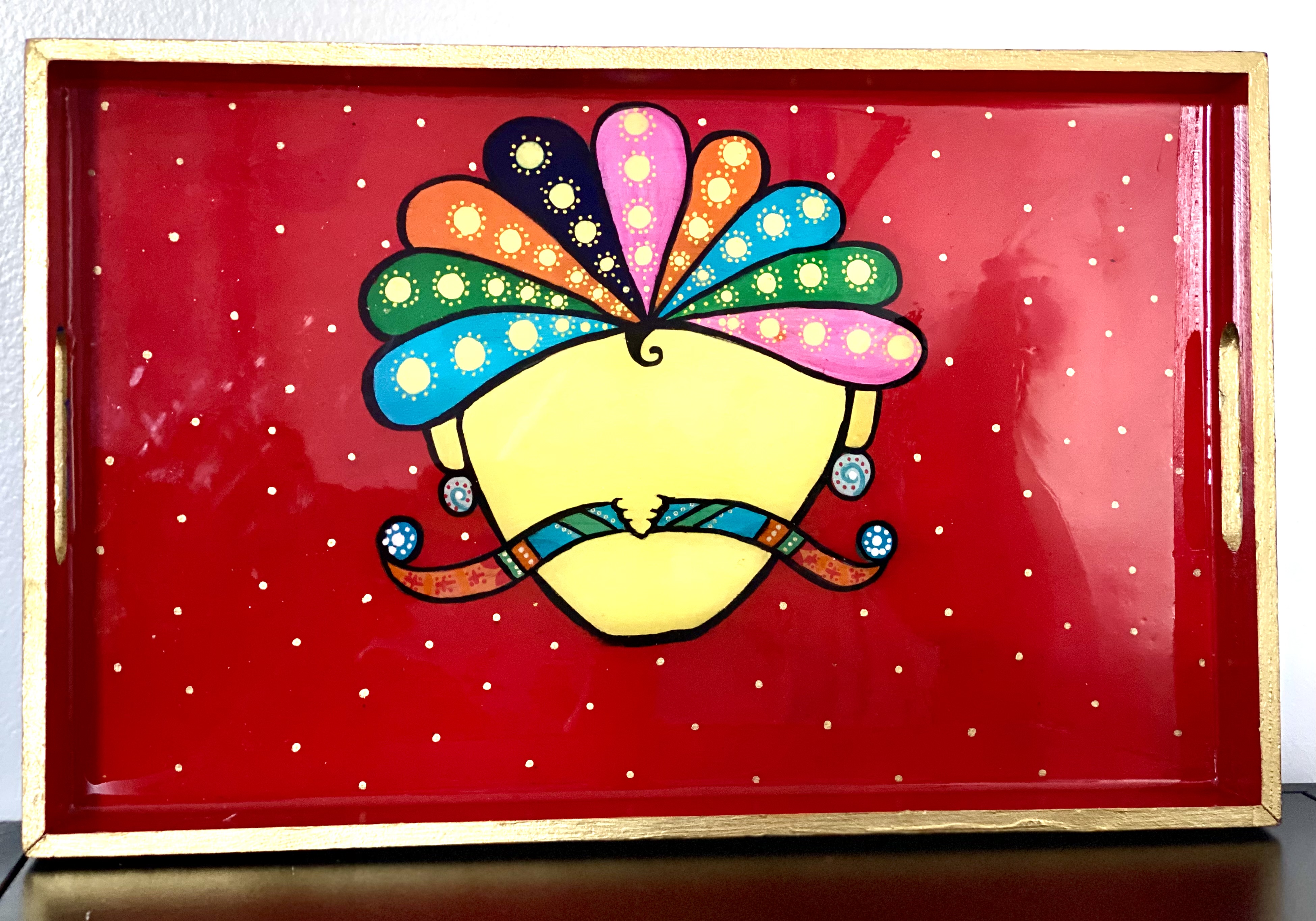 Resin - Indian King Serving Tray & Coasters set