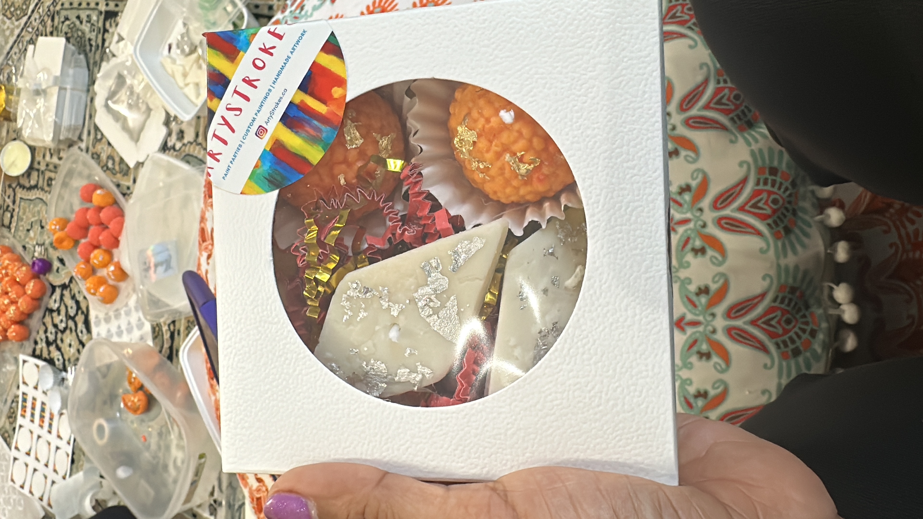 Assorted Indian Sweet (Mithai) candles - Small