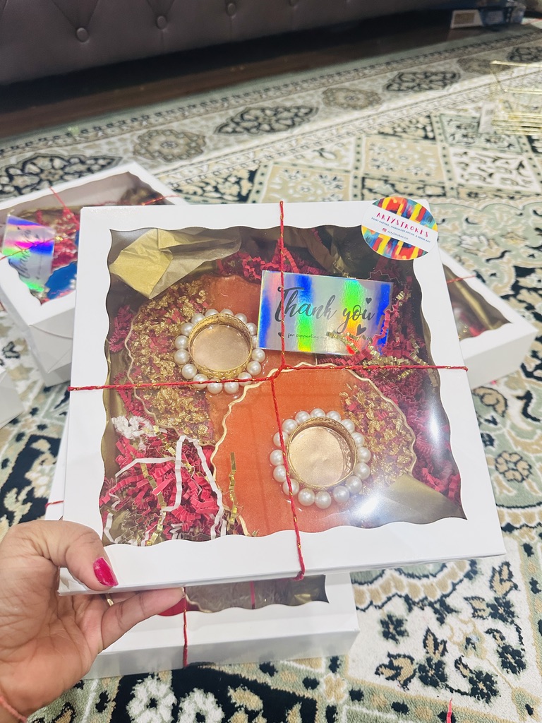 Resin - Pearl Ring Tealight Holder - Set of 2