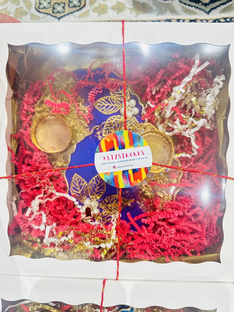 Resin - Four Leaf Decorative Tealight Holder - Set of 2