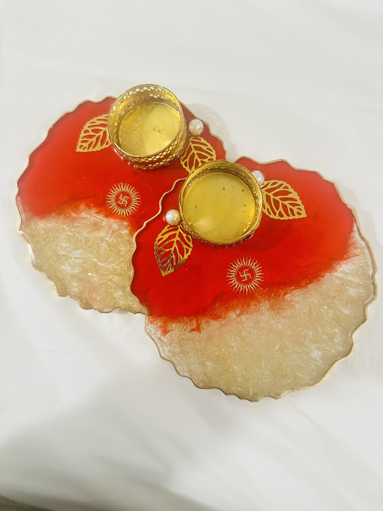 Resin - Roli Chawal Tealight Holder - Set of 2