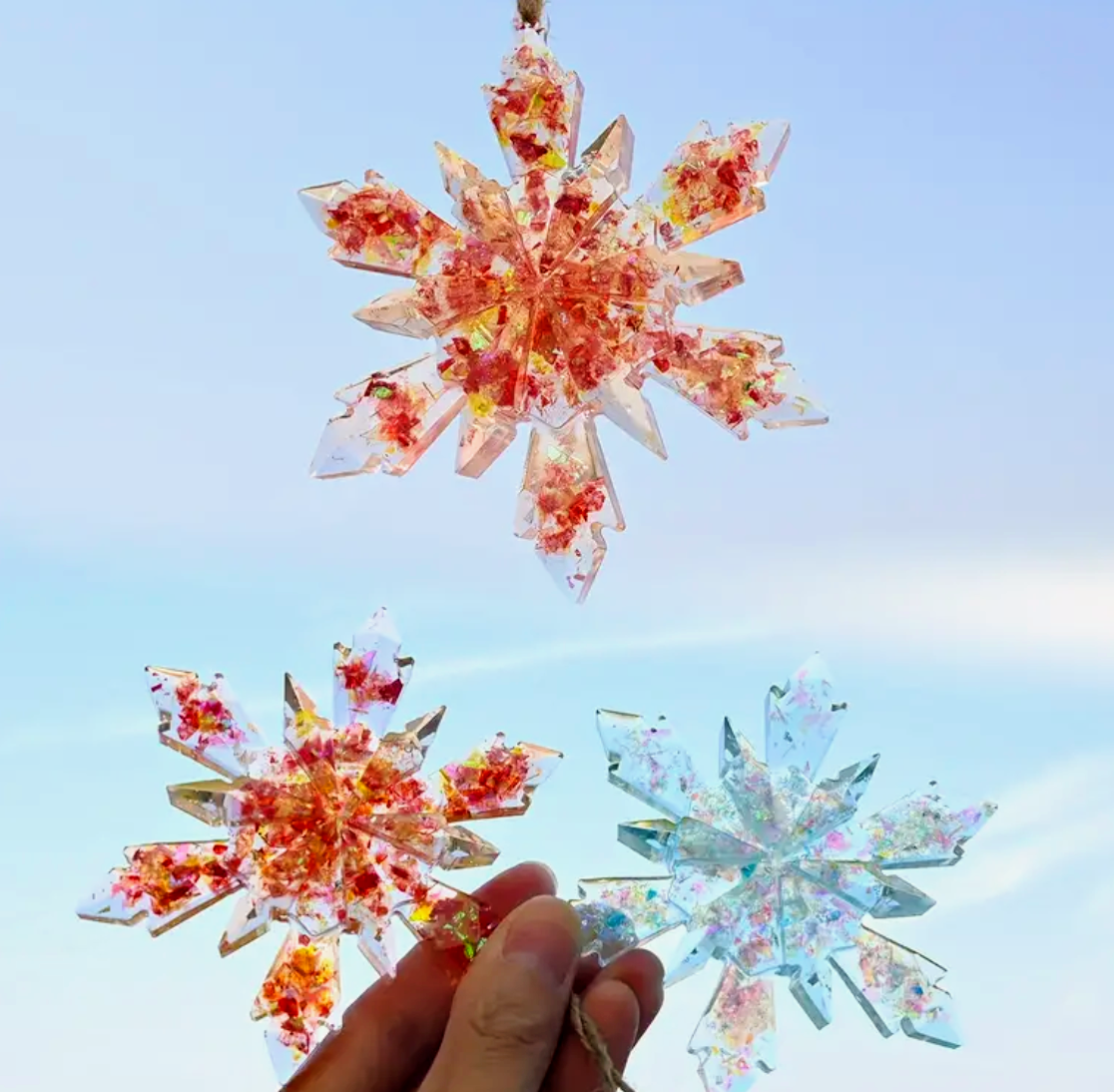 Resin - Snowflake Ornaments - Set of 2