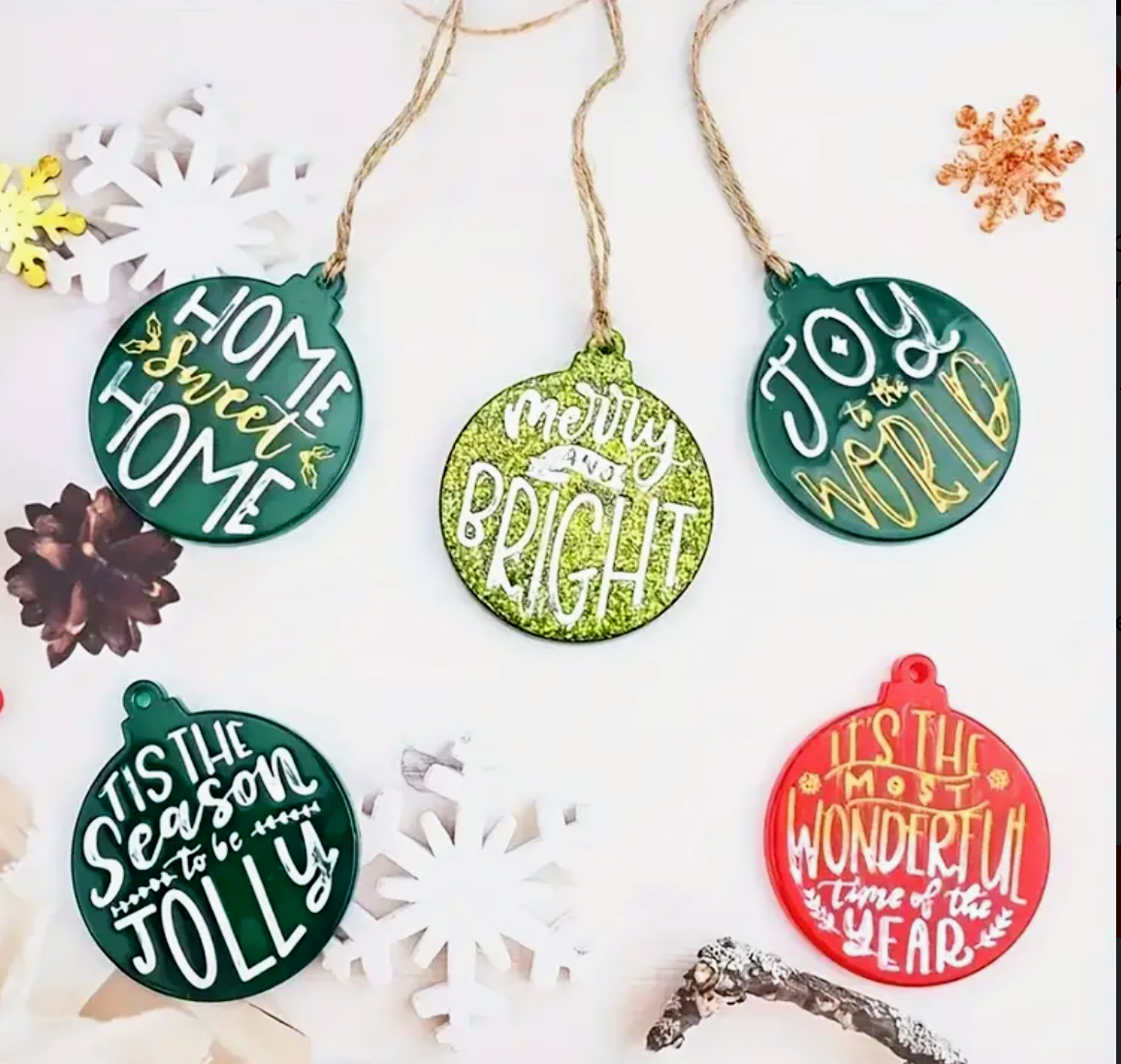 Resin - Chirstmas Ornaments - Set of 2