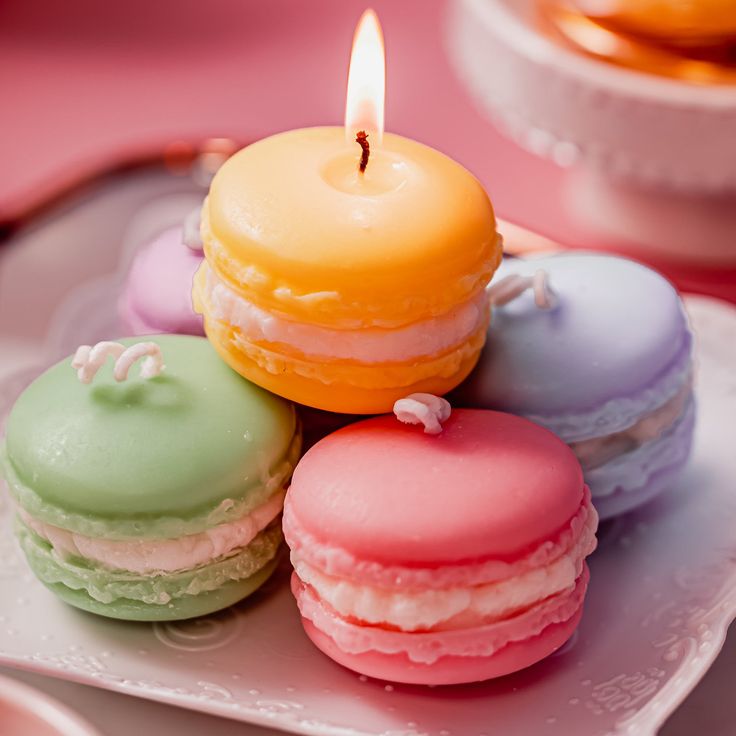 Scented Macroon Candles - Set of 3