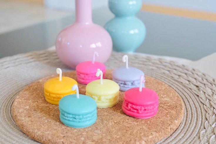 Scented Macroon Candles - Set of 3