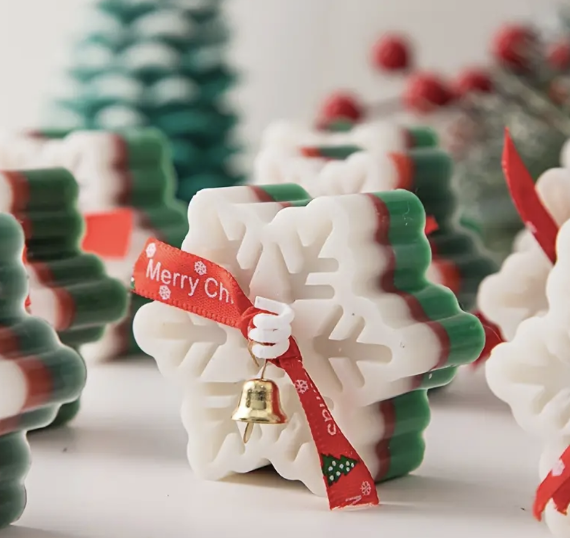 Christmas Candle Set - Tree, Snowflake & Gingerbread man