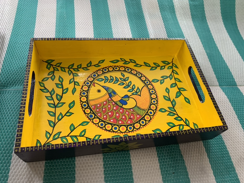 Wooden - Madhubani Tray & Coasters set 