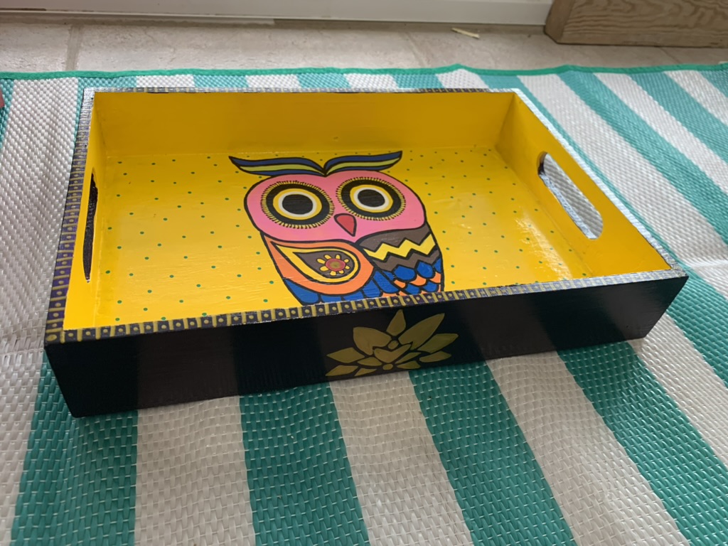 Wooden - Indian Owl Tray & Coasters set