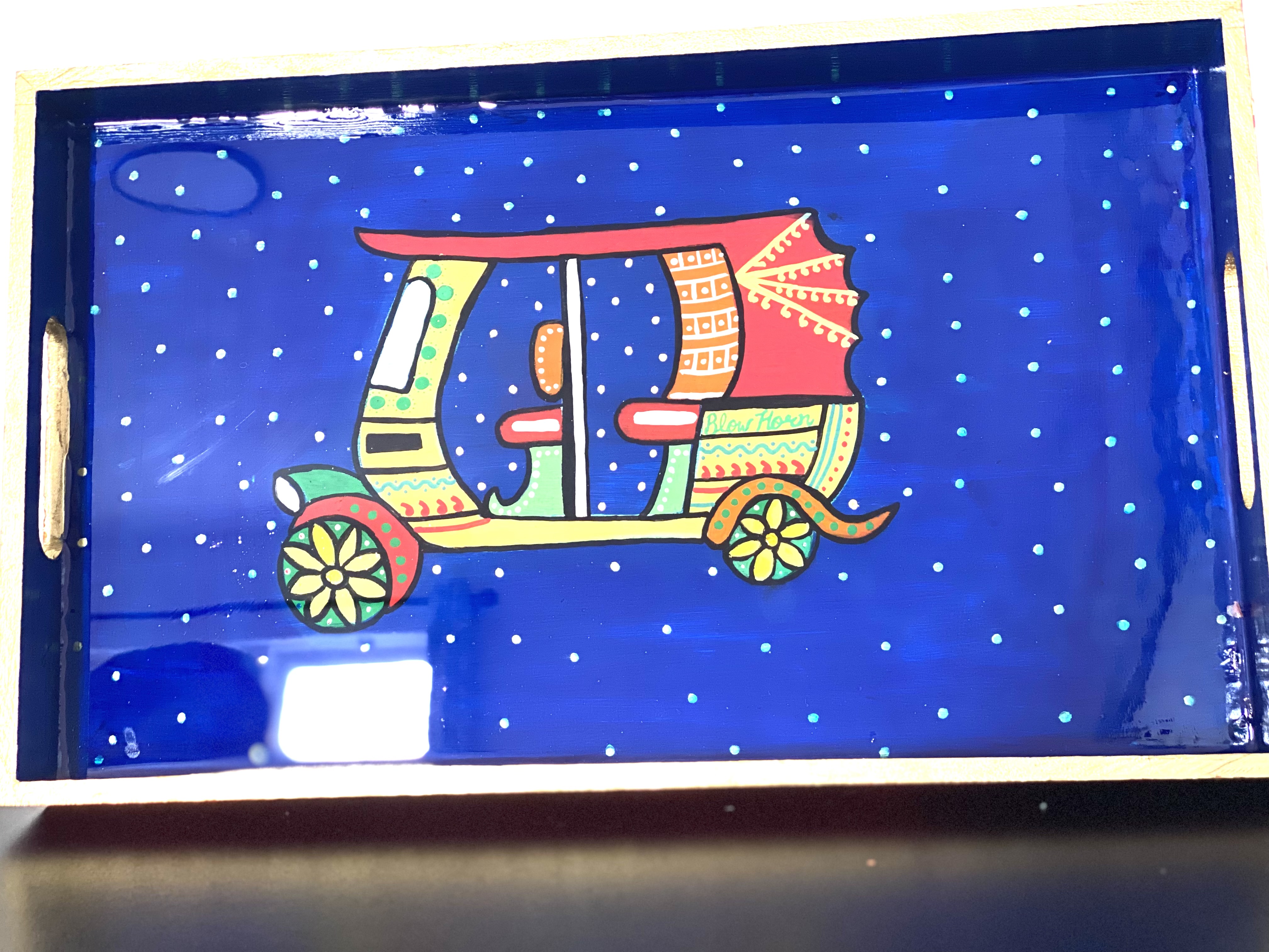 Resin - Indian Auto Serving Tray & Coasters set