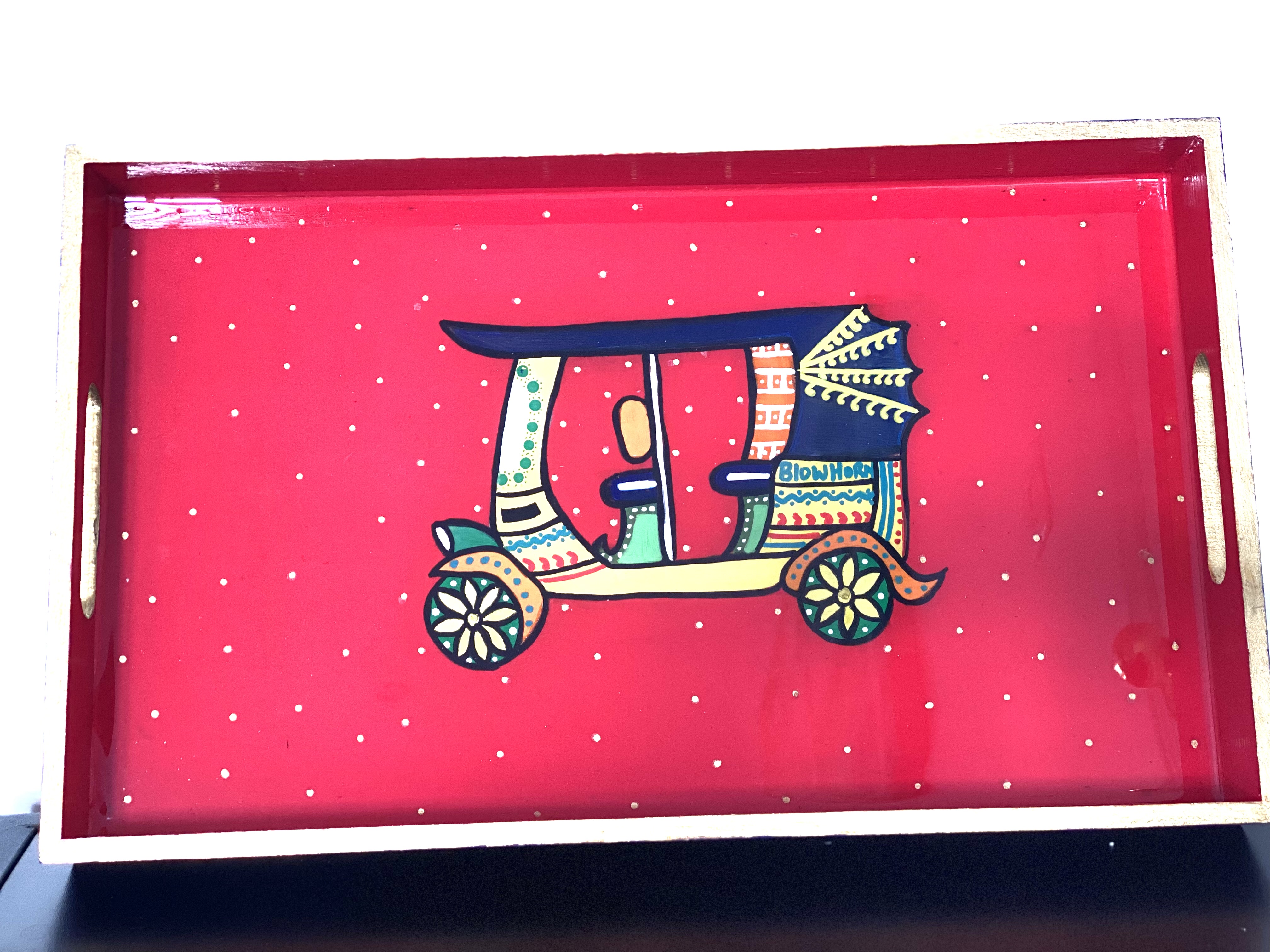 Resin - Indian Auto Serving Tray & Coasters set