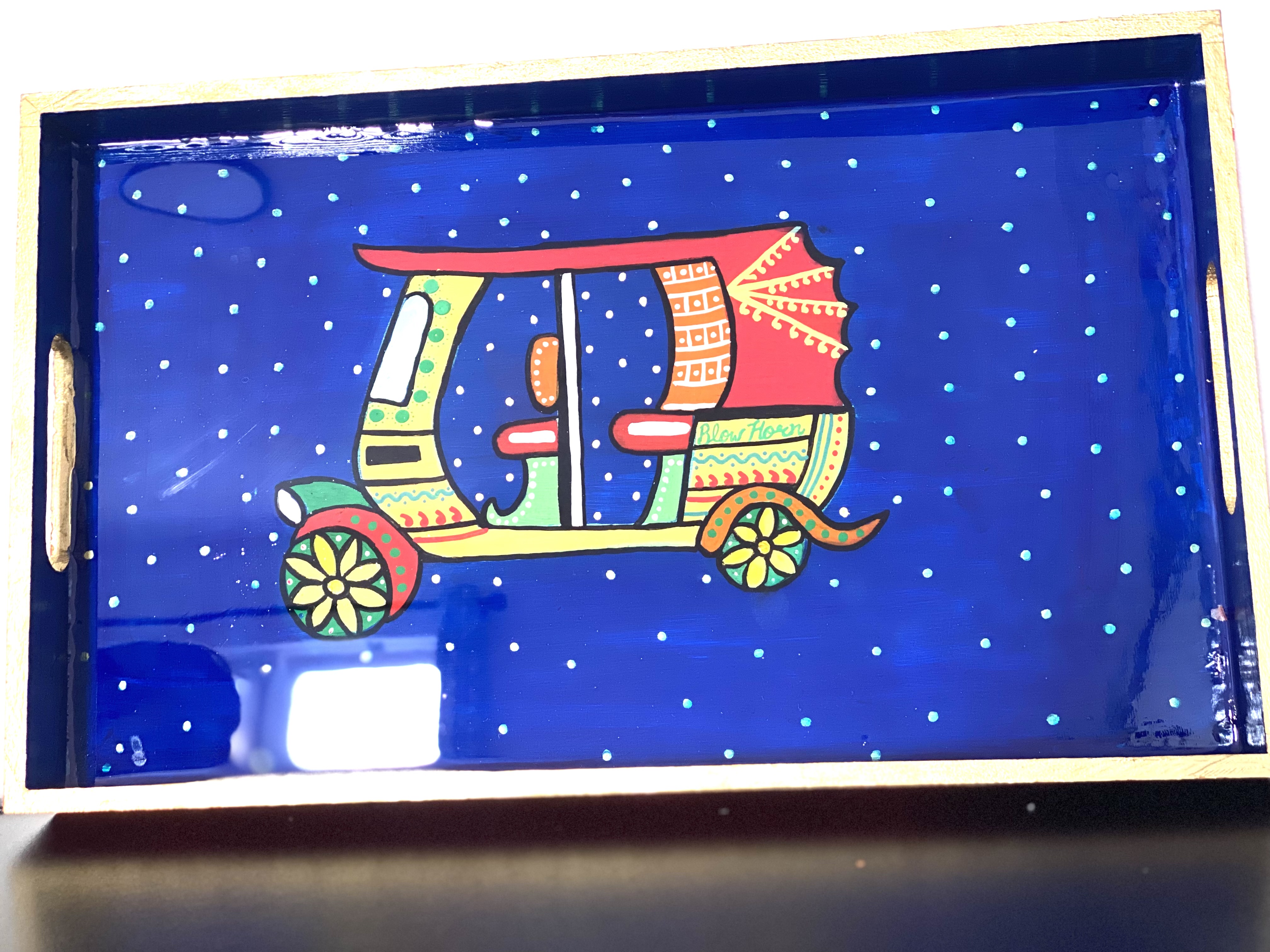 Resin - Indian Auto Serving Tray & Coasters set