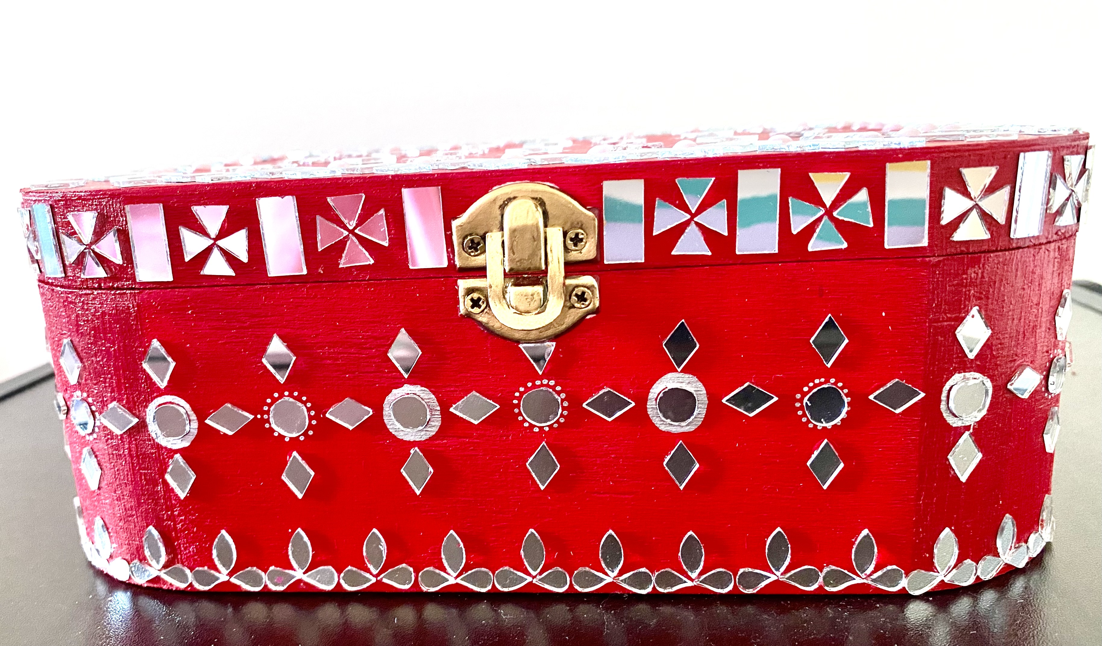 Wooden - Elegance Mirror work Jewellery Box