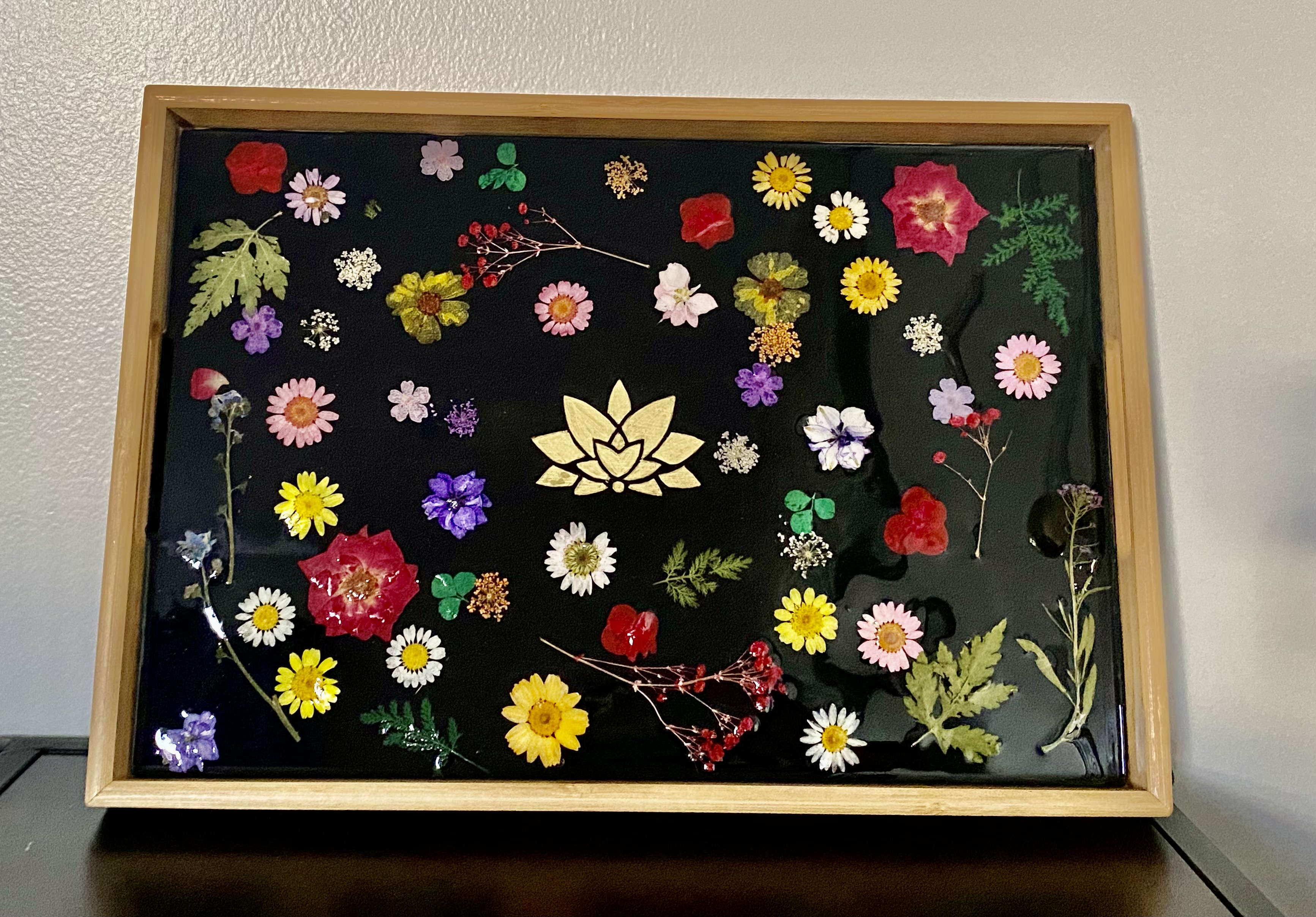 Resin - Pressed Flower Tray & Coasters set