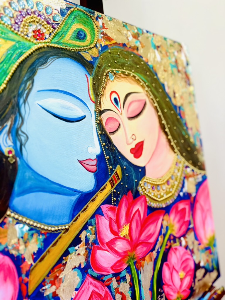 Contemporary Mix-Media - Radha Krishna