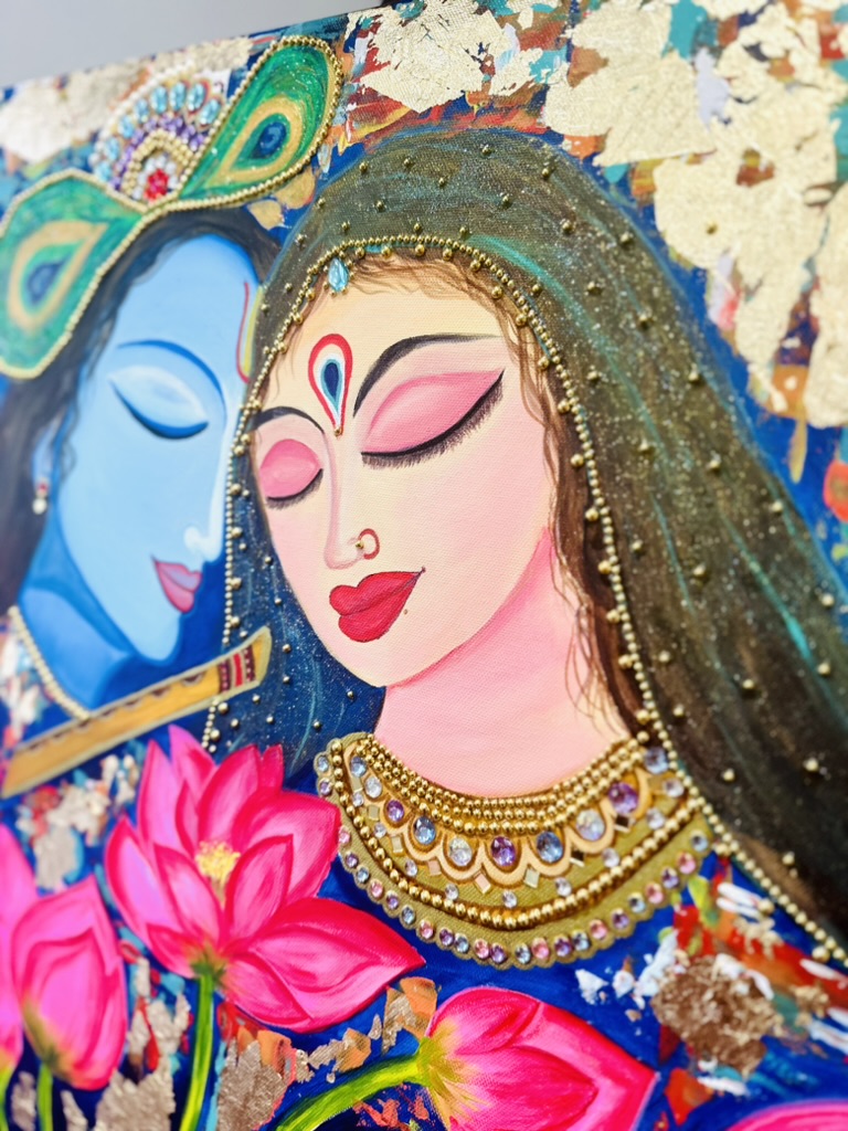 Contemporary Mix-Media - Radha Krishna