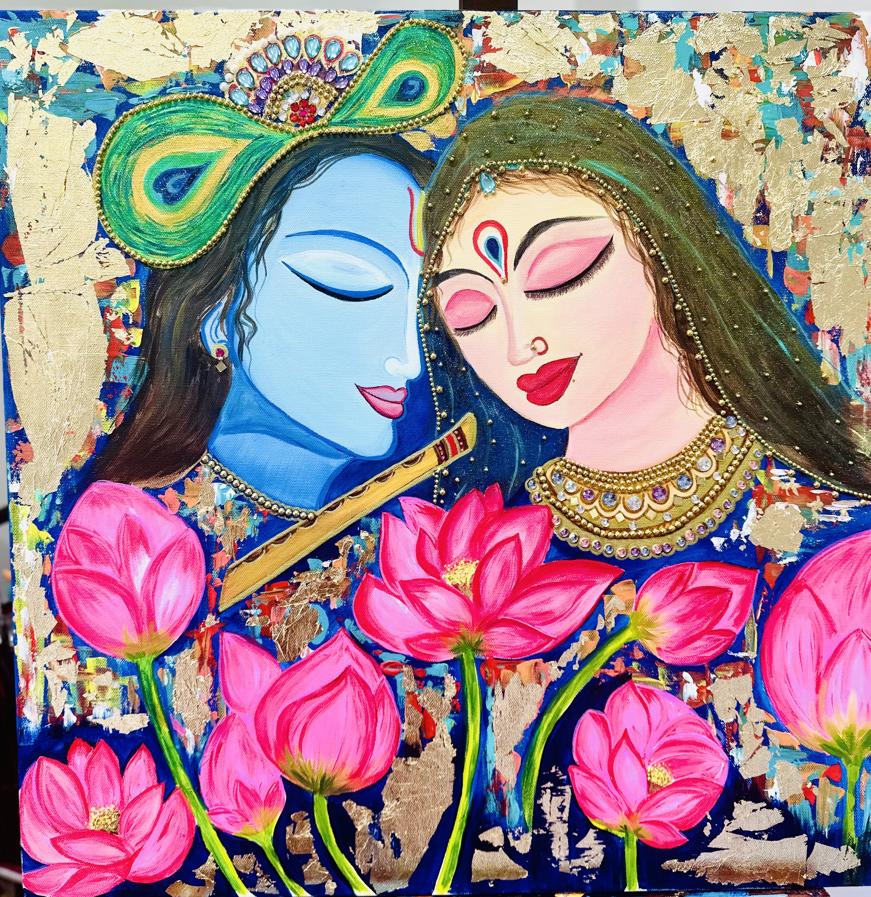 Contemporary Mix-Media - Radha Krishna