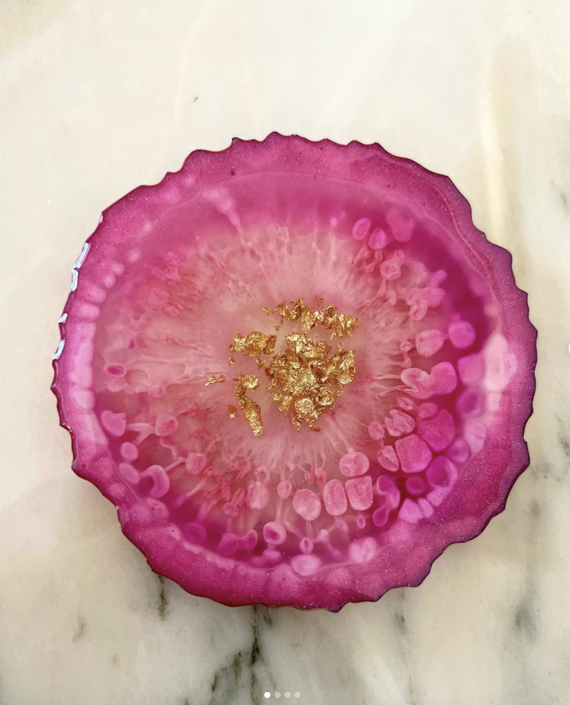 Resin - Pink Agate Coasters - set of 4