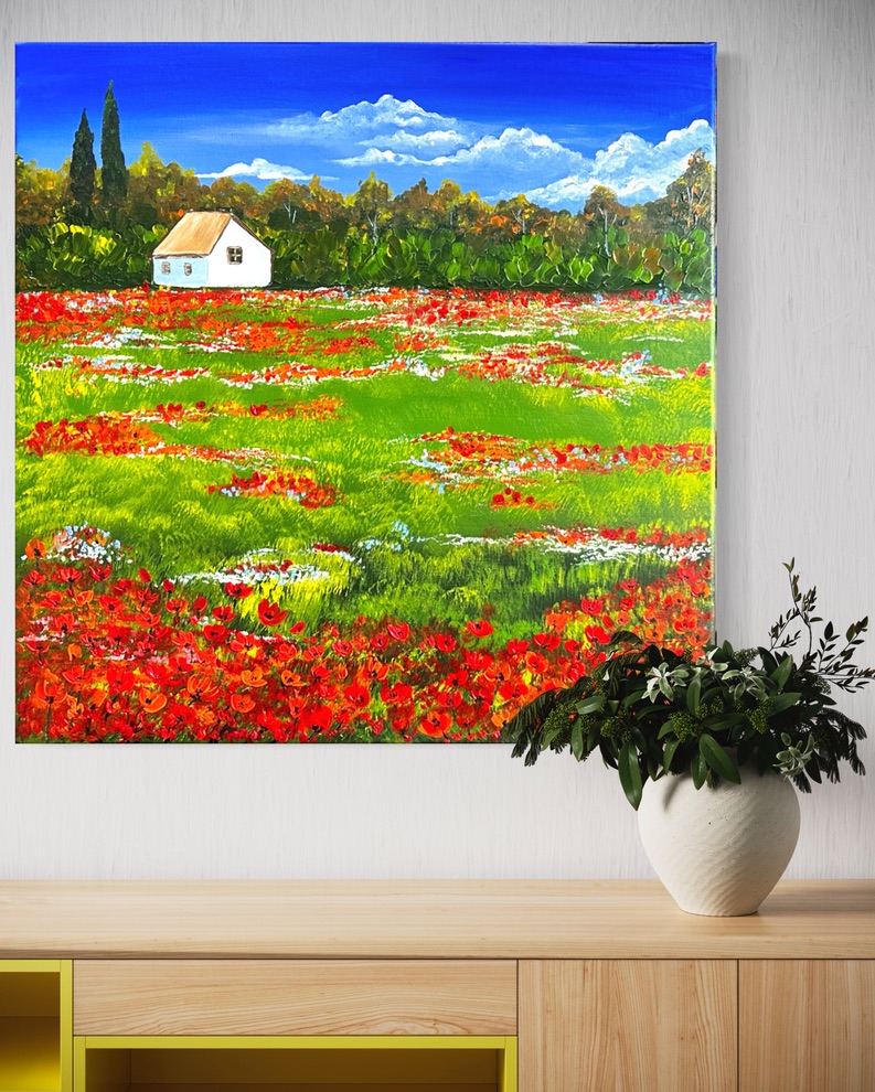 Textured Poppy Landscape 