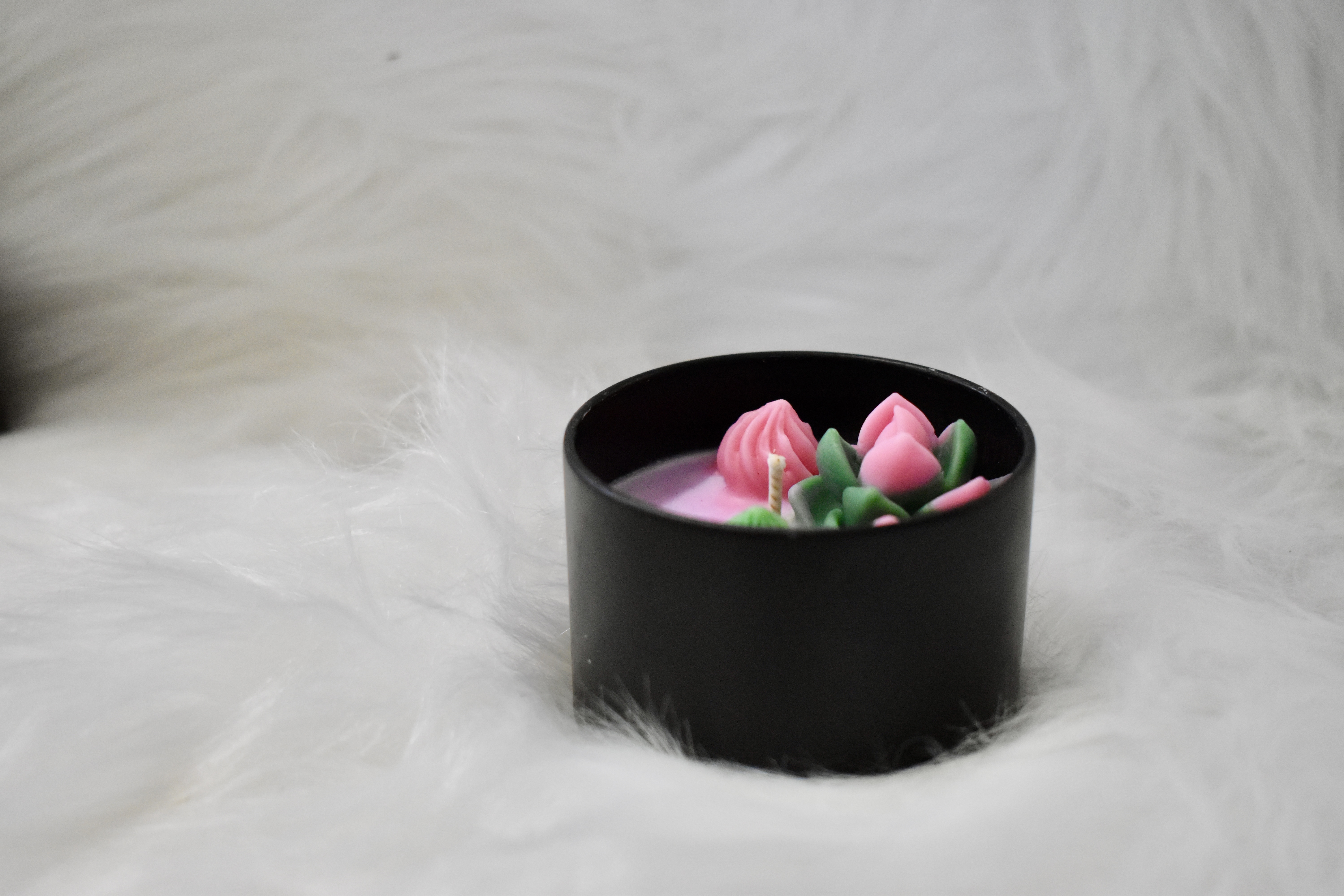 Lumière Candle - Succulents in a Black Jar