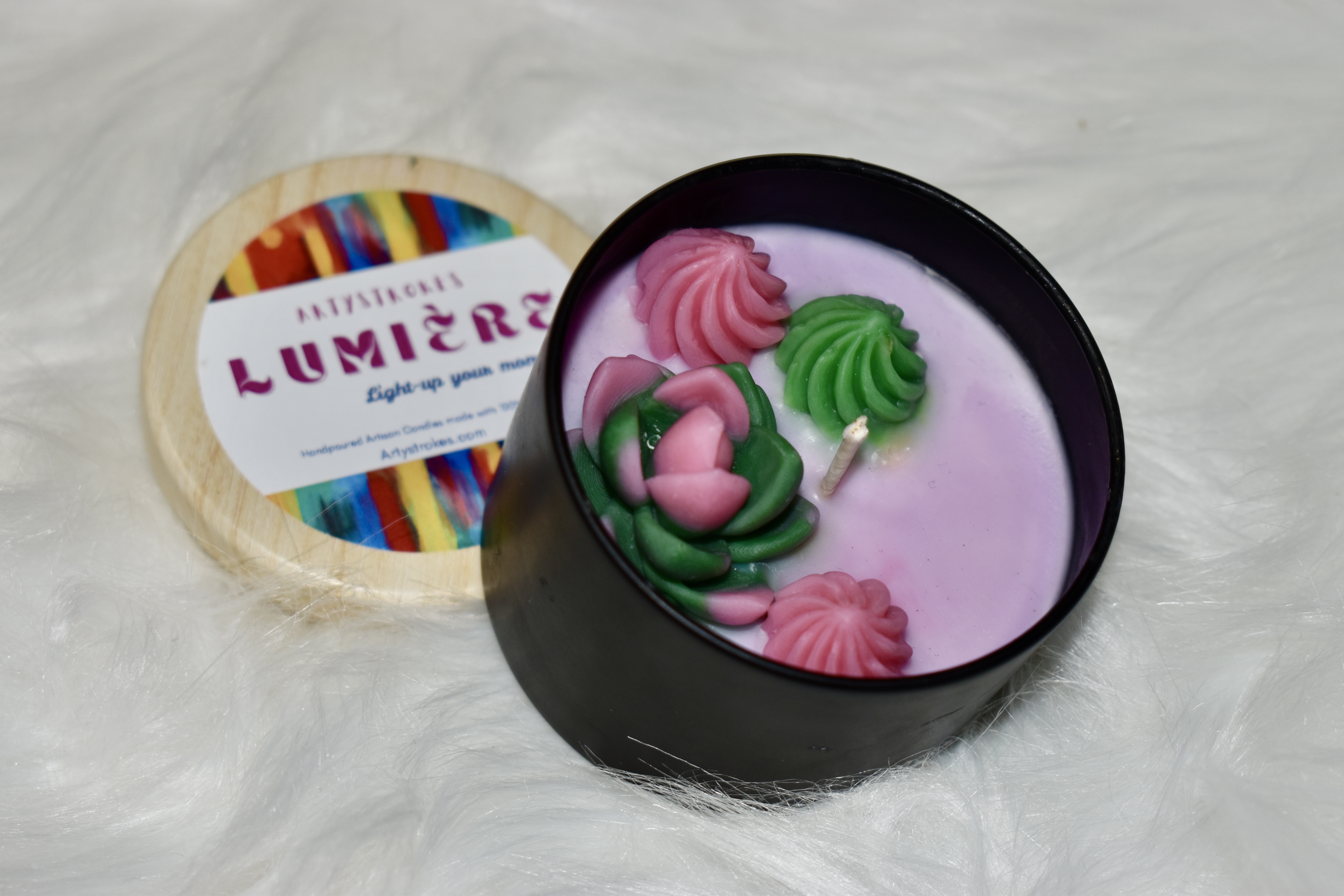 Lumière Candle - Succulents in a Black Jar